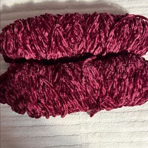 Velvet Yarn in Color Wine, 5/Bulky, Polyester